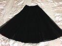 欧偲麦 网纱半身裙女新款女士a字裙高腰韩版百褶裙半身长裙子 9588 黑色 均码 实拍图