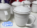 Edo茶杯 办公杯会议杯陶瓷杯盖开会杯子商务会议水杯带盖6只套装礼品 实拍图