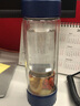 富光茶马仕茶水分离杯双层玻璃杯水杯旋转过滤泡茶杯商务礼品定制杯子 静谧蓝（双层） 318ml 实拍图