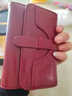 班亚奴（banyanu）2025新款韩版女士钱包女短款简约复古油蜡牛皮搭扣小零钱夹 双色酒红色-防盗刷 实拍图