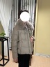 鸭鸭（YAYA）中年妈妈装羽绒服女短款狐狸毛领冬装中老年人女装加厚防寒外套 卡其灰色 2XL 实拍图