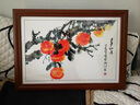 良木新中式电表箱装饰画免打孔总闸开关配电箱遮挡装饰画壁画柿柿如意 A-事事如意-红褐实木框 50*40CM左推拉遮挡40*30 实拍图