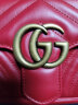 GUCCI 古驰 女士GG MARMONT系列牛皮双G压纹迷你手提包单肩包 520礼物 红色 446744 DTDIT 6433 实拍图
