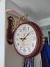 康巴丝（Compas）双面挂钟欧式石英钟挂表客厅餐厅摇摆时钟表摆钟钟表 1062仿木 实拍图