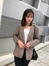 妍莉芬（yanlifen）小西装女外套女装2023秋季新款韩版复古格子休闲西服上衣毛呢外套 格子 M【建议90-100斤】 实拍图