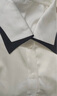 尚都比拉燕尾撞色领衬衫女夏季设计感褶皱短袖时尚通勤薄款衬衣 白拼黑 M 实拍图