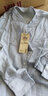 无印良品 MUJI 女式 印度棉双层纱织 立领连衣裙 海军蓝X条纹  M-L 实拍图