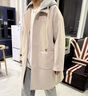 牧唯 毛呢大衣男中长款秋冬季潮牌高级感连帽外套青少年学生痞帅加厚 F607米白色 XL [建议125-140斤] 实拍图