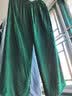 乱在江南夏季新款瑜伽裤女休闲舒适柔软百搭松紧腰系带太极裤 墨绿色  L 实拍图