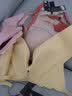 SE无痕内衣女薄款舒适睡眠无钢圈文胸小胸聚拢胸罩缎面蕾丝性感吊带 米黄色 L （75ABC/80A）95-110斤 实拍图