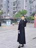沐霓茶歇法式黑色连衣裙子早秋装2024新款女装初秋季穿搭配一整套长裙 黑色套装【假两件】 L 实拍图