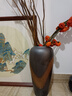 璐维丝景德镇陶瓷花瓶摆件客厅插花新中式玄关装饰品花器复古粗陶罐花盆 磨砂棕【大】 实拍图