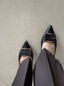 百丽（Belle）高跟鞋女细跟商场同款通勤方扣猫跟单鞋A8X1DAQ4 黑色 37 (235mm) 实拍图