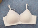 SE无痕内衣女薄款舒适睡眠无钢圈文胸小胸聚拢胸罩缎面蕾丝性感吊带 象牙白 L （75ABC/80A）95-110斤 实拍图