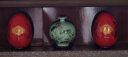 汪洋大海景德镇瓷器花瓶青花瓷中式客厅插花家居装饰工艺品博古架陶瓷摆件 红福字鸡蛋+木底座 实拍图