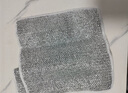 美丽雅（MARYYA）家用铁锅钢丝刷金属丝清洁球去污不易生锈 【6片装】20*20cm 银丝清洁抹布 实拍图
