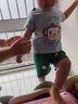 赢一贝宝宝短袖套装夏季韩版新款运动上衣短裤两件套儿童韩版童装夏装男 白色恐龙 90码适合身高80-90cm 实拍图