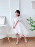小咔衣浓小女孩公主裙女童花童婚礼蓬蓬纱儿童晚礼服主持人钢琴演出服大童 白色前短后长 130 实拍图