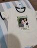真维斯（JEANSWEST）短袖t恤女夏季新款纯棉女装上衣服撞色宽松ins风小个子女生半袖衫 米藏青 抱猫女孩 L 实拍图