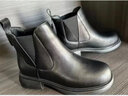 ZHR短靴女秋冬复古真牛皮通勤女靴舒适套脚切尔西靴女 EH18 黑色 39  实拍图