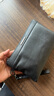 派保爵男士手包真皮手拿包男头层牛皮商务大容量柔软信封包休闲手抓包男 黑色 实拍图