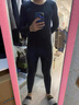 莫代尔男士保暖内衣套装超薄款秋冬季青年修身紧身打底衫发热秋衣秋裤男 黑色【圆领-礼盒装】 L/170（推荐90-130斤） 实拍图
