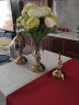 雅尊（Yazun） 欧式客厅富贵竹水晶玻璃花瓶仿真花摆件 创意餐桌干花插花装饰品 高贵金一套+吉祥玫瑰套装 实拍图