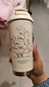 天喜（TIANXI）保温咖啡杯女铃兰花茶杯吸管茶水分离杯翻盖水杯礼物便携车载杯子 一杯三饮-珍珠白500ML-陶瓷内胆 实拍图