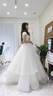 红妆饰佳 一字肩婚纱礼服2025新款小个子新娘气质主婚纱大拖尾齐地出门纱 浅香槟齐地 M 实拍图