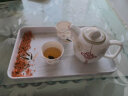 康丰北欧托盘家用放茶杯水杯杯子茶盘客厅长方形水果盘白色收纳盘子 方形中号-富贵竹 实拍图