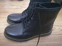 JUKUANG 新款马丁靴男真皮男靴英伦潮流高帮皮鞋鞋子厚底工装靴男士潮中帮百搭男鞋 系带四季款黑色 42(标准皮鞋尺码-运动鞋拍小一码) 实拍图