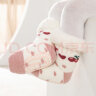 南律宝宝袜加绒袜套婴儿袜冬季加厚保暖儿童地板袜防滑男女袜子睡眠袜 白色樱桃+粉色兔子 S码(0-2岁) 实拍图
