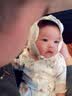 Yinbeler花边弹力婴幼儿帽公主遮阳帽子春秋夏女童包头帽儿婴儿可爱太阳帽 太阳花刺绣米白 实拍图