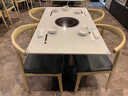 商用无烟烤肉桌实木大理石火锅桌电磁炉烤涮一体烧烤桌串串香桌椅 款式一 款式材质尺寸详询客服定制 实拍图