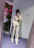 韩璐娇（hanlujiao）卫衣女2026春秋穿搭女套装新款韩系休闲运动服洋气连帽开衫两件套 糯米白 XL 【建议115-130斤】 实拍图