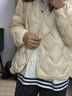 雪中飞轻薄短款羽绒服打底女小V领鸭绒保暖舒适短外套 奶白色 L 实拍图