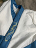 奥蒙威新款古装儿童汉服国学服男女童诗朗诵幼儿国舞台中秋演出服KJ-9 KJ-9湖蓝拼接直袖 140 实拍图
