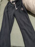 viishow美式重磅摇粒绒休闲裤男款秋冬季加绒加厚垂感抽绳直筒裤 黑色 XL 实拍图