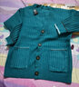 记述春秋宽松针织开衫女网红外穿毛衣短外套百搭女装 湖蓝 M #(建议85-105斤) 实拍图