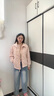 鸭鸭【90+系列】轻薄羽绒服女短款24秋冬新款短款时尚连帽韩版外套 粉色 M 实拍图