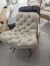 希尔顿家居北欧摇摇椅成人懒人沙发躺椅晒太阳客厅单人沙发椅阳台休闲椅子 【米白色|麂皮绒】+脚踏 实拍图