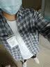 舍纯衬衫男秋冬季新款加绒加厚格子长袖衬衫韩版潮流学生休闲外套男士衬衣 灰色 XL 实拍图