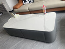 溺宠【整装发货】电视柜茶几组合客厅小户型落地岩板色玻璃电视机柜 灰色+雪山白台面 2.0米三抽【电视柜】 实拍图