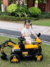 WORK BABY儿童电动挖掘机可坐大人宝宝遥控挖土机男女小孩生礼物玩具工程车 卡洛黄+单驱+音乐蓝牙 实拍图