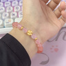 中国黄金CHINA GOLD四叶草黄金手链足金和田玉手串生日礼物女送女友老婆结婚纪念实用 足金四叶草渐变珠手串 实拍图