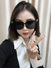 CAIILKUN网红墨镜女潮高级感ins大框方圆脸显瘦偏光防晒太阳眼镜 黑框黑片（轻奢CK风）高档礼盒装 实拍图