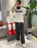 xinshidu春夏季美式高街直筒牛仔裤男款宽松阔腿休闲裤痞帅复古裤子男 SXD838-黑灰色【常规款】 S码（建议90-105斤） 实拍图