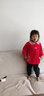 优贝祥女宝宝反穿衣灯芯绒秋冬幼儿园大码罩衣婴儿吃饭衣防水有加长款 大红色葵花 110码【身高100左右】 实拍图