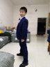 ELPA儿童西服套装男童小西装外套中大童花童礼服男孩格子钢琴演出服装 中蓝橘格6件套:5件套+口袋巾随机 140 码 身高130-140cm 重61-69斤 实拍图