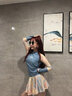 DK泳衣女分体韩国ins风新款防晒保守遮肚显瘦温泉运动游泳装 浅蓝花 长袖分裙 M 实拍图